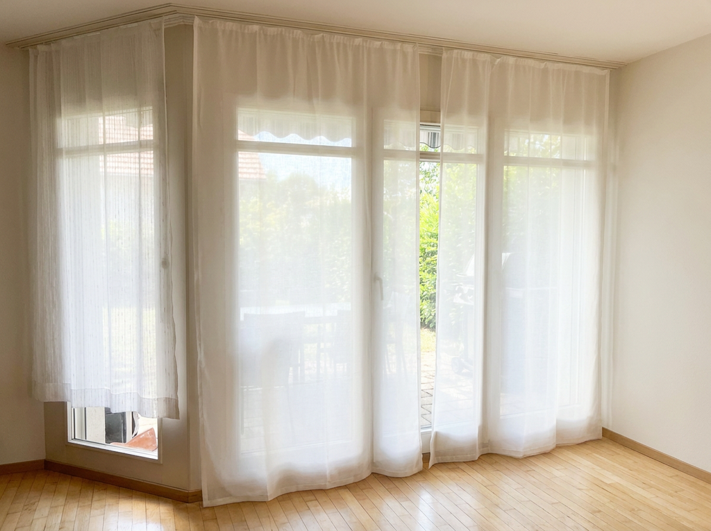 Transparenter Vorhang – Schlicht | 2,4m Stoff | Fenster/Balkontüre | CHF 79,00