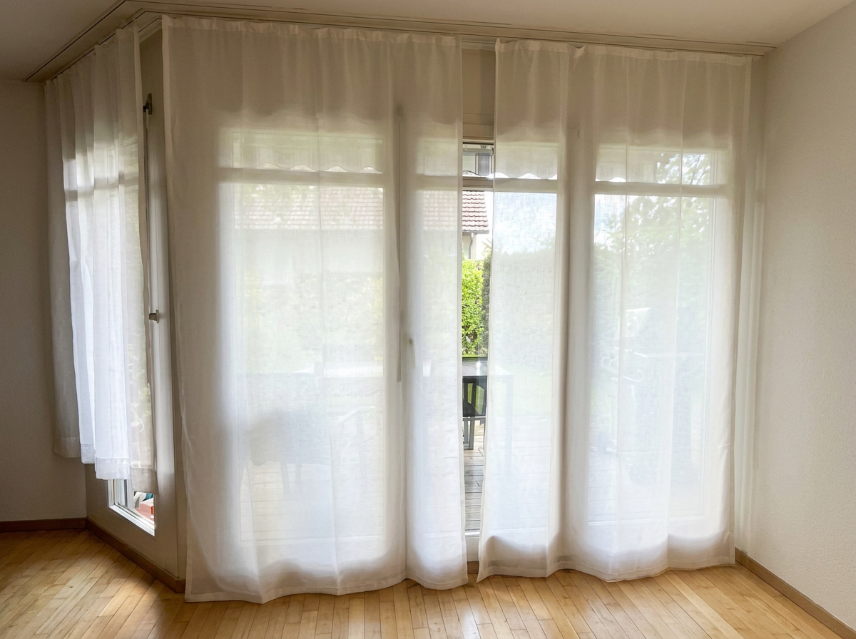 Transparenter Vorhang – Deluxe | 4,0m Stoff | Fenster/Balkontüre | CHF 132,00