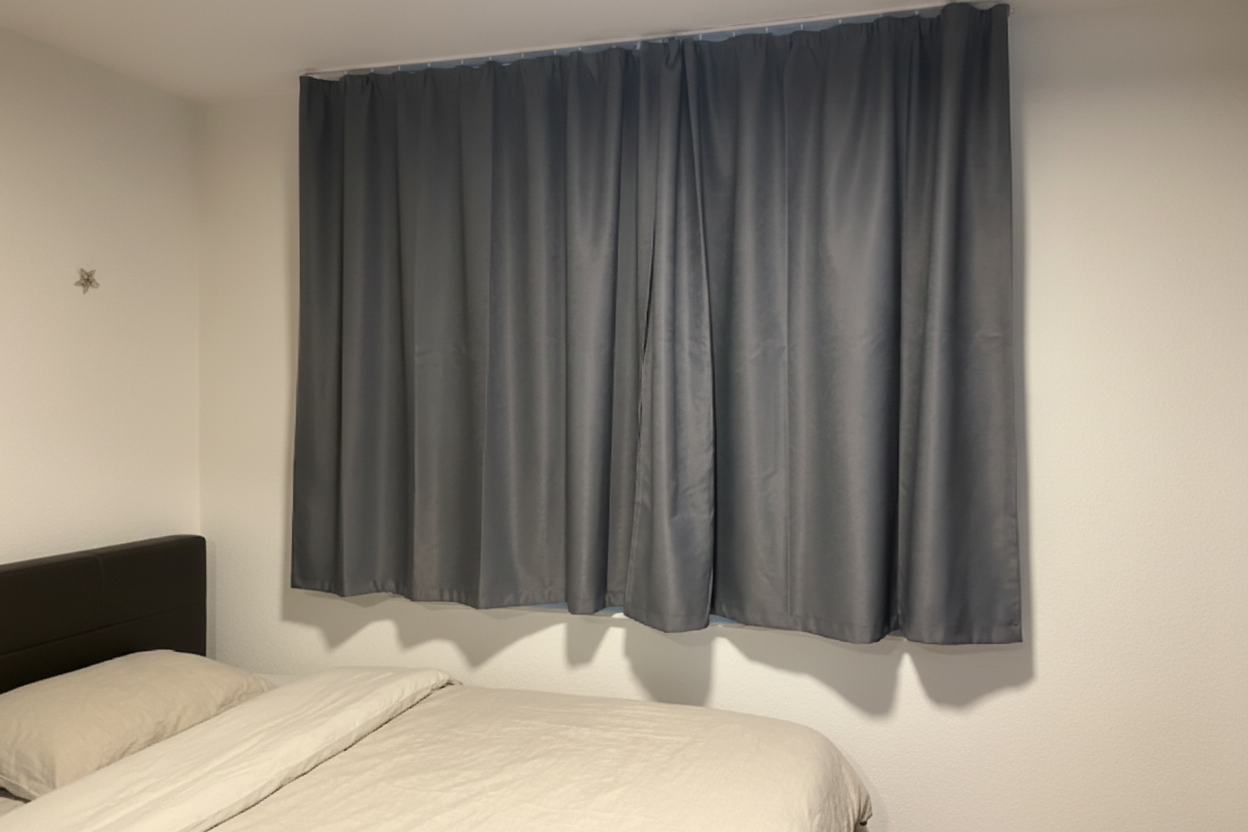 Blackout Vorhang Schlafzimmer – aufgeräumt 3:2
