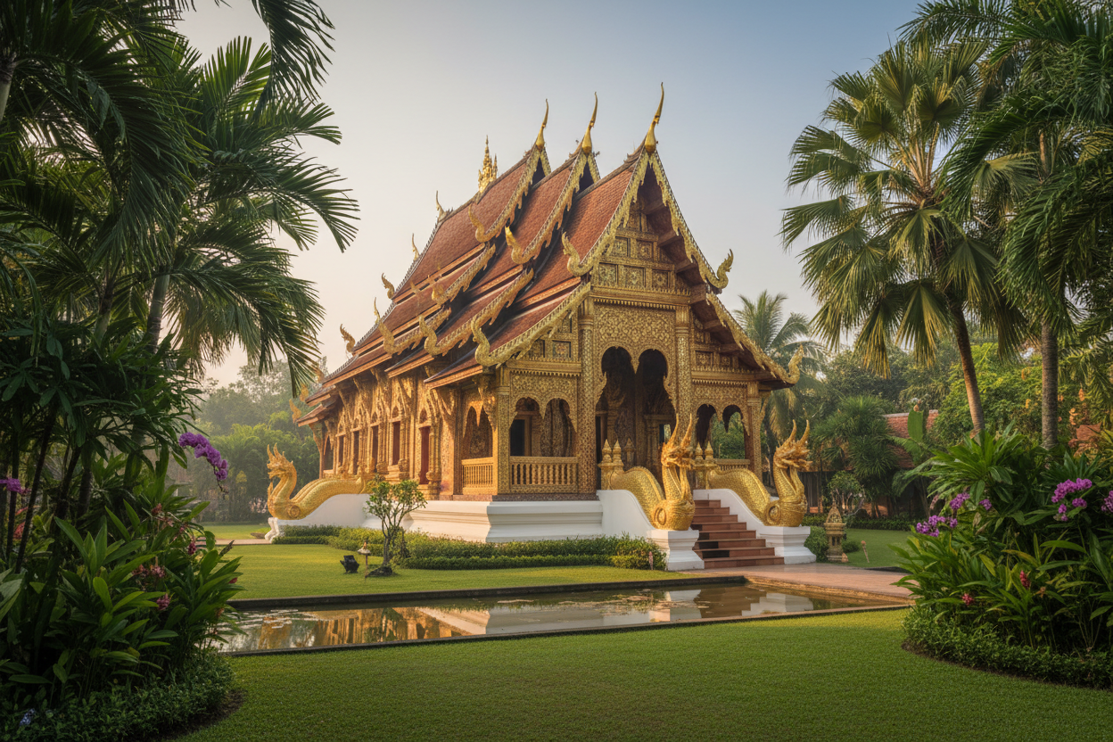 Eleganter Thai-Tempel Hero-Banner