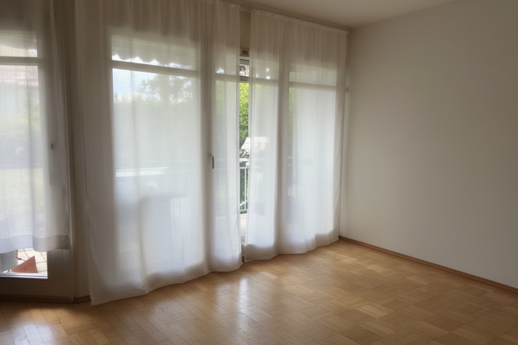 Transparenter Vorhang – 3 Bahnen Balkontüren